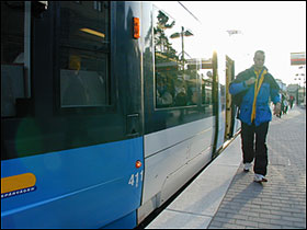 Stockholms nye letbane ved Globen
Foto: Helge Bay, 2001