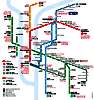 Lyon linieplan for Metro og Tram