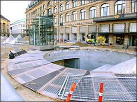 Metroanlæggelse på Kgs. Nytorv i København
Foto: Helge Bay, d. 28.03.02