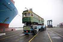 Melbournesporvogn ankommet til Århus havn. Foto: Niels Skovbo