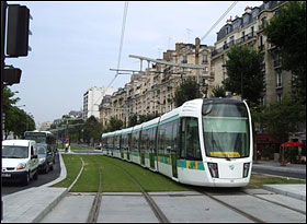 Prøvekørsel på linie T3 i Paris. 
Foto: Photorail75