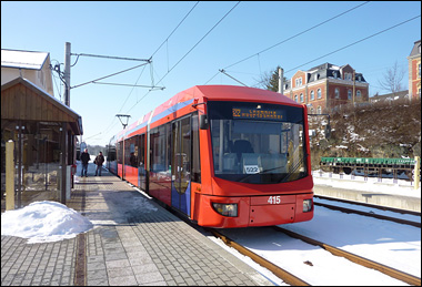 Variotram i Stollberg d. 16.03.13. Foto: Helge Bay