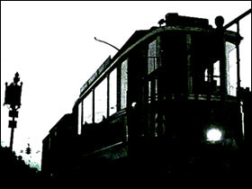 Mørklagt sporvogn anno 1943